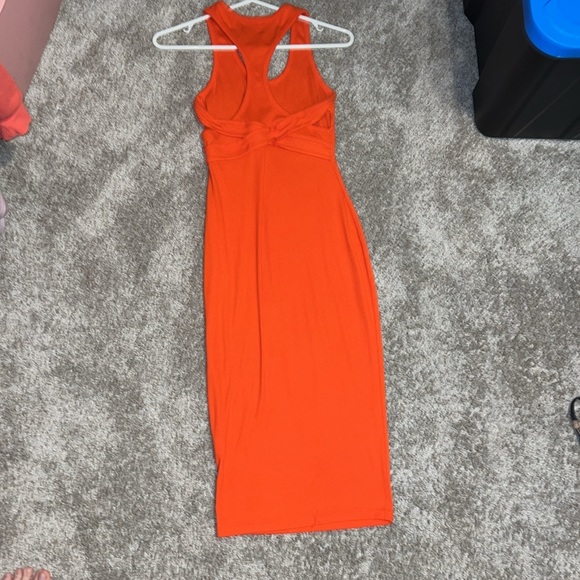 Rehab Ribbed Bodycon Sleeveless Dress Orange Size Small - Picture 2 of 6